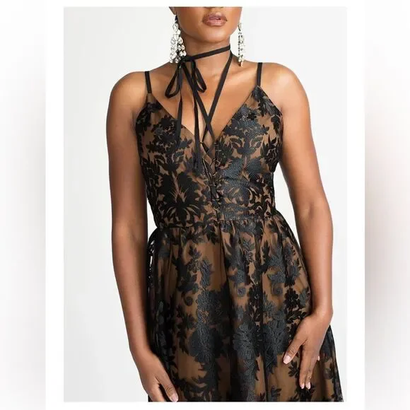 JOYFOLIE HOLLI LACE DRESS IN BLACK NWT SMALL - Picture 2 of 9